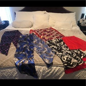 Set of 5 silk scarves